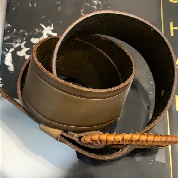 π Linea Pelle Braided Buckle Wide Leather Belt - Picture 3 of 6